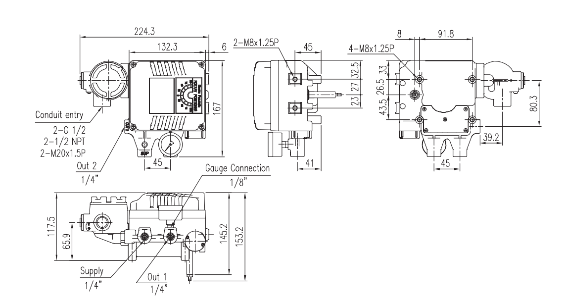 Чертеж позиционера YT1000R